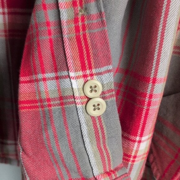 Filson Red and Gray Casual Button Down Shirt - Picture 4 of 7